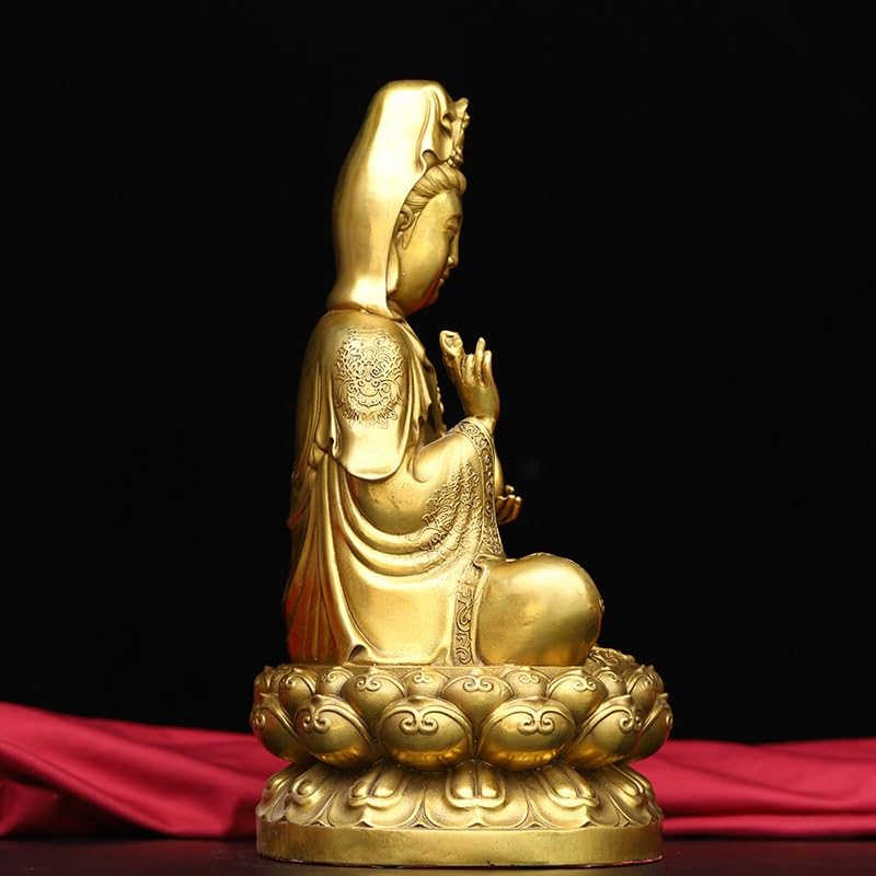 Estatua De Buda para Interiores Estatua de Buda de latón Guanyin, Adornos artesanales, Estatua de Bodhisattva, Estatua de meditación, decoración Estatua De Buda Meditando(M)