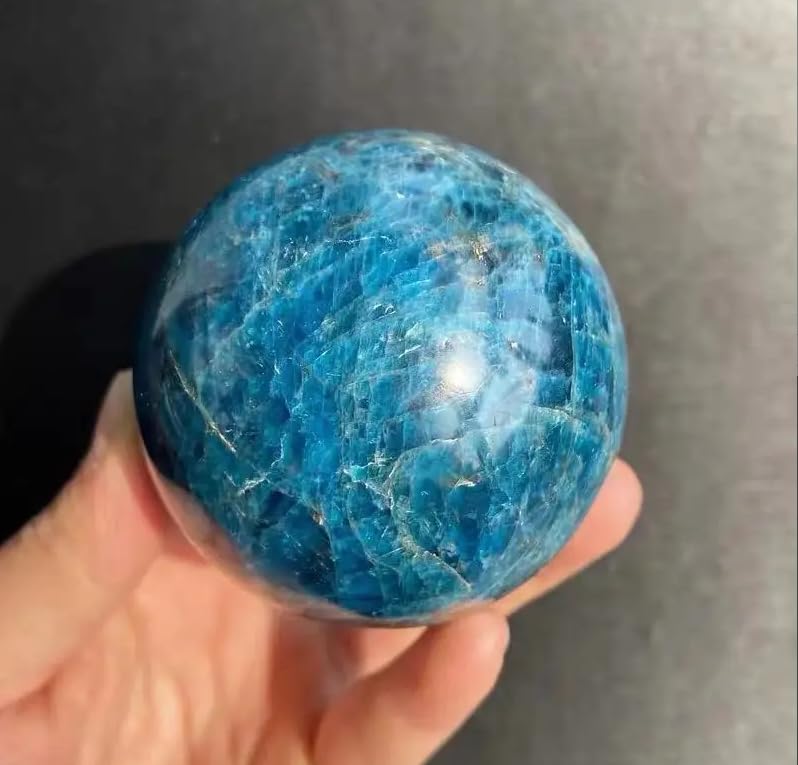 VEKETE 50–80mm Natürliche Blaue Apatitsteine,Bergkristall,Quarz,Mineralkugel,Kugel,Kugel,Chakra,Reiki,Heimdekoration,Kunsthandwerk,70-80mm