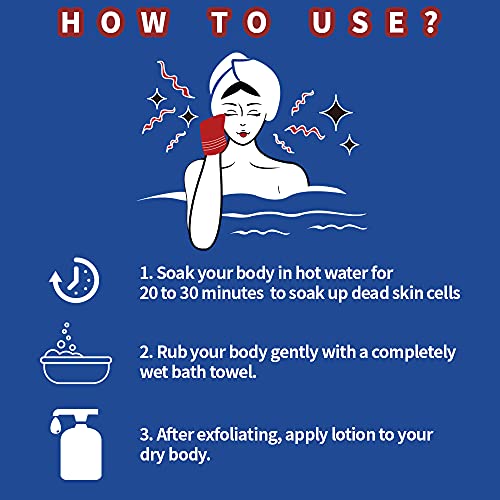 8-pcs-Asian-Exfoliating-Bath-Washcloth-Red-Green