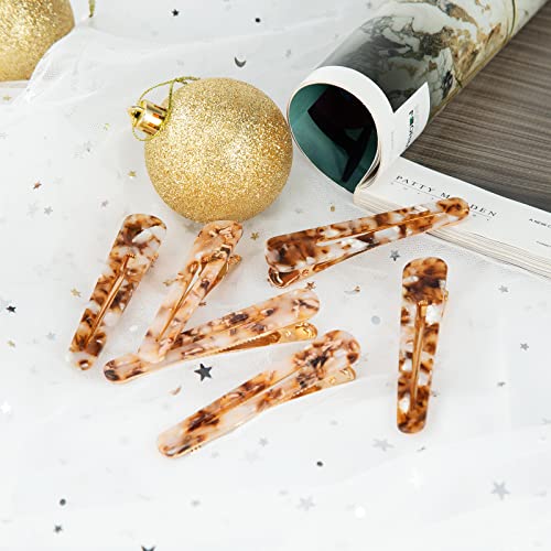 Cobahom 6 Pack 3.26 Inch Duckbill Hair Clips, Leopard Print Hair Pins Chic Tortoise Shell Hair Barrettes For Women And Girls (3 Beige + 3 Dark Brown) #TOP5