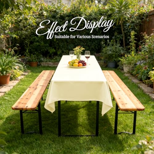 Nappe de table à bière 100x250 cm beige imperméable universelle - 6