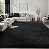 Ophanie Black Area Rugs for Bedroom Living Room, 4×6 Fluffy Fuzzy Shag Shaggy Carpet Soft Plush Furry Bedside Rug, Indoor Floor Rug for Kids Girls Boys Home Decor Aesthetic, Dorm Nursery