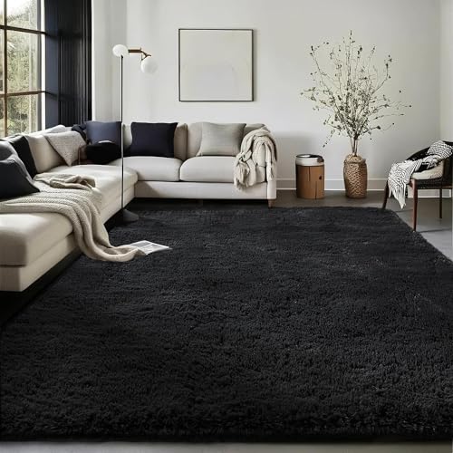 Ophanie Black Area Rugs for Bedroom Living Room