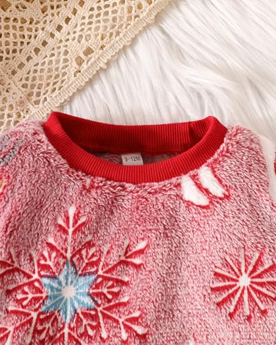 Image of Jecson Toddler Girl Clothes Baby Girl Fleece Hoodie Outfits Thick Thermal Winter Leggings 2Pcs Clothing Sets 6M-4T