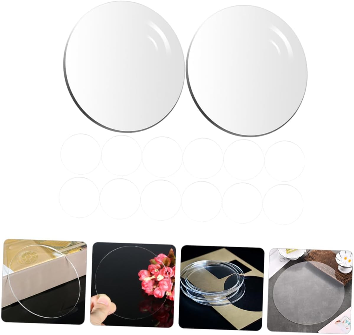 Hemobllo 150pcs Clear Round Acrylic Discs Transparent Cake Drums for Baking Dessert Display and Craft Projects Thickness No