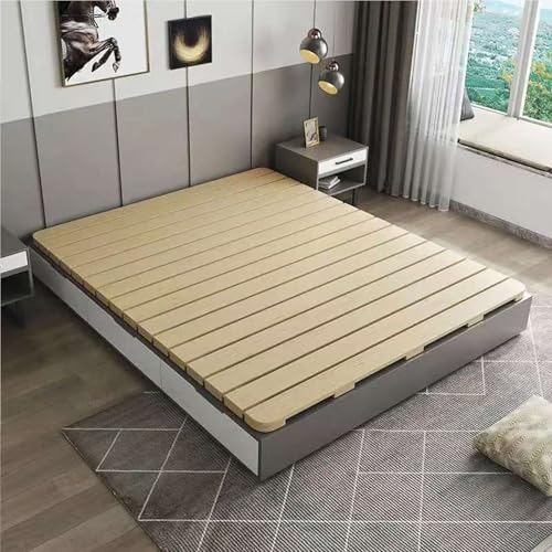 XIJIXILI Floor Bed Frame Japanese Bed Frame Foldable Slatted Bed Base Wooden Floor Platform Guest Tatami Mat — view 5