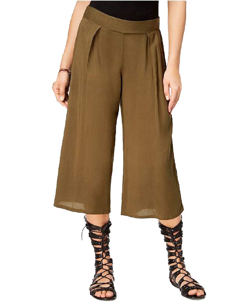 Be Bop Juniors Wide-Leg Capri Pants Olive L