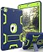 TIANLI Case for iPad 9.7 2018,Case for iPad 6th Generation Three Layer Heavy Duty Shockproof Protective Hybrid High Impact Resistant Cover with Kickstand for iPad 2017/2018,Nave Blue Lemon Yellow