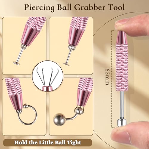 Piercing Ball Grabber Tool for Changing Jewelry - 16G 18G Flat Back Earring Insertion Applicator Tool Piercing Taper Changing Tool Ear Nose Lip Piercing Needle Kit Piercing Taper Insertion Removal Tool2
