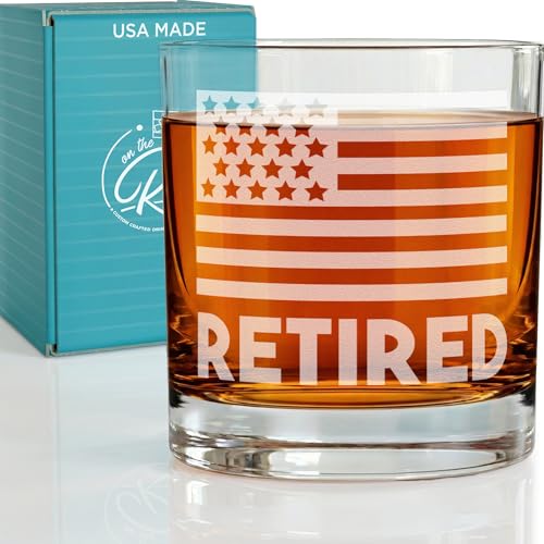 USA Flag Glass Military Retirement Gift Idea
