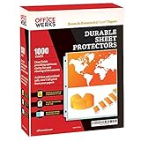 Office Werks 1000 Bulk Sheet Protectors, 8.5 X 11 Inch Clear Page for 3 Ring Binder, 35 Micron Plastic Sheet Sleeves, Durable Top Loading Paper Protector with Reinforced Holes Archival Safe