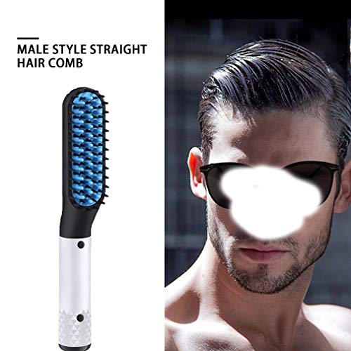 Peine alisador multifunción para cabello y barba para hombre con placas de cerámica y turmalina miniatura 3