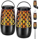 Upgraded Outdoor Bluetooth Speakers Waterproof Patio, Outdoor Speakers with Light, Multi-Speaker Auto-Sync Up to 100 Speaker, BT 5.3 HD Surround Sound, Cool Tech Gadget Gifts for Men (2 Pack)