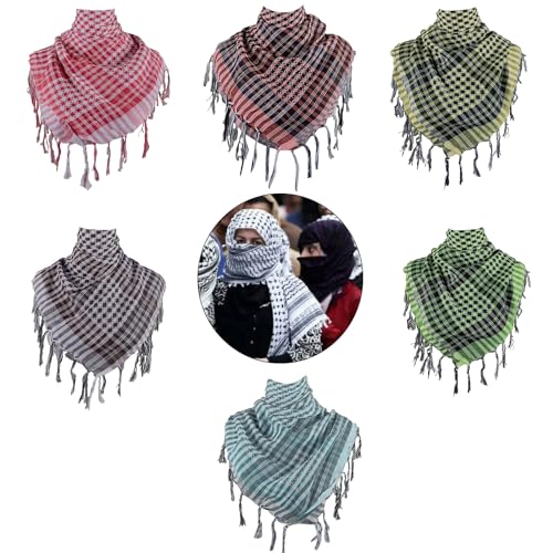 Shemagh Desert Scarf Houndstooth Pattern Arab Keffiyeh Shawl Wrap With Tassels Scarves Bandana Head Wraps2