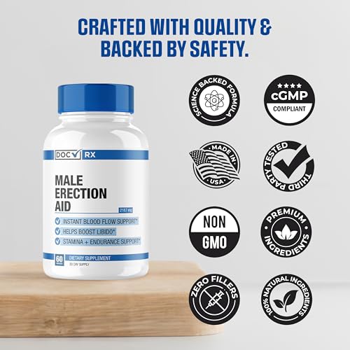 Doc RX | Male Performance Pills for Men Fast Acting Blood Flow | 19 Powerful Ingredients for Veiny Girth & Firmness | Performance EnIargement to Help Grow 3-7" | Science Backed Formula - 60 Tablets - Thumbnail 7