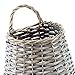 AuldHome Design Wall Hanging Pocket Basket; Woven Wicker Rustic Farmhouse Gray Washed Long Basket; 17 x 9 x 5 Inches