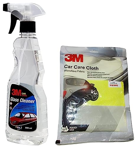 Image of 3M Microfiber Cloth (Pack of 6) | Multipurpose Car Cleaning Cloth | Streak & LINT Free, 200 GSM Car Care Glass Cleaner, 500ml