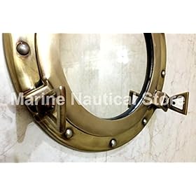 11.5" Mirror Porthole Antique Finish Wall Hanging Nautical Home Decorative 51Fde9RO62L. SS280