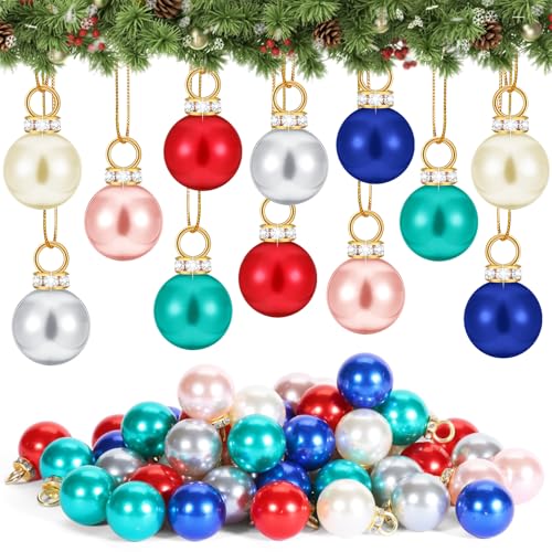 Mini Weihnachtskugeln 60 Stück, 16mm Klein Weihnachtskugeln 6 Farben...