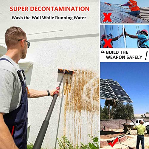Ausziehbare Dachreinigungsbürste und Fensterabzieher-Set, 6 m lange wasserführende Stange für Solarpanel- und Fensterreinigung, Teleskop-Design für einfache Erreichbarkeit