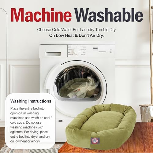 Majestic Pet Villa 24 Inch Shredded Memory Foam Dog Bed for Small Sized Dog 24x19x7 Inch–Orthopedic Pet Bed - Washable Small Puppy Mat with Head Support-Apple - Thumbnail 6