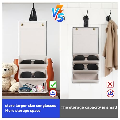 Image of Travel Sunglasses Organizer, Sunglasses Travel Case for Multiple Pairs, Multiple Glasses Travel Case for Women, Men