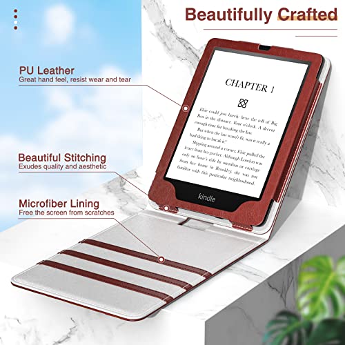 Moko Case For 6.8" Kindle Paperwhite (11Th Generation-2021) And Kindle Paperwhite Signature Edition, Premium Vertical Flip Cover With Auto Wake/Sleep For Kindle Paperwhite 2021, Vintage Style #TOP2