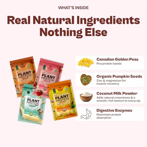 Image of Origin Nutrition Plant Protein Powder | Trial Pack of 8 Flavours | 25g Pea Protein Isolate & Pumpkin Seed | 8 Sachets, 8 Servings | Vegan, Clean, Gut-Friendly for Men & Women