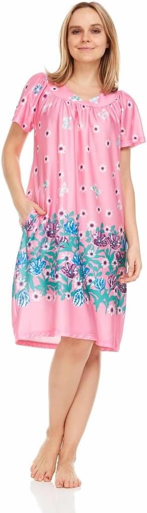 レディース 半袖 Muumuu ラウンジドレス 快適 カジュアル ルームウェア レディース リラックスフィット サマービーチカバーア