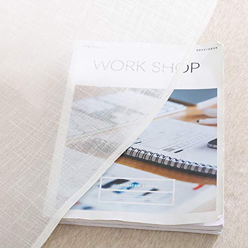 Xwtex White Sheer Tier Curtains 24 Inch Length Kitchen Tiers Curtains For Bedroom Linen Textured Sheer Window Curtain Panels Cafe Curtains, Pole Top, 2 Panels #TOP5