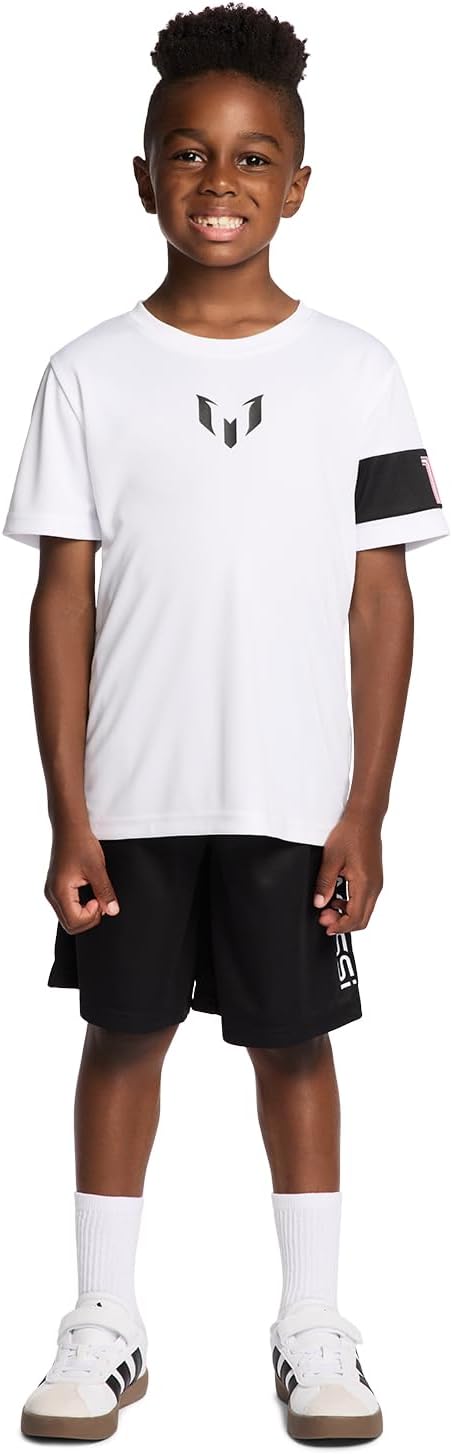 Messi boys Lifestyle Short Sleeve 2-piece Set, Slim-fit Jersey Set With Top & Shorts