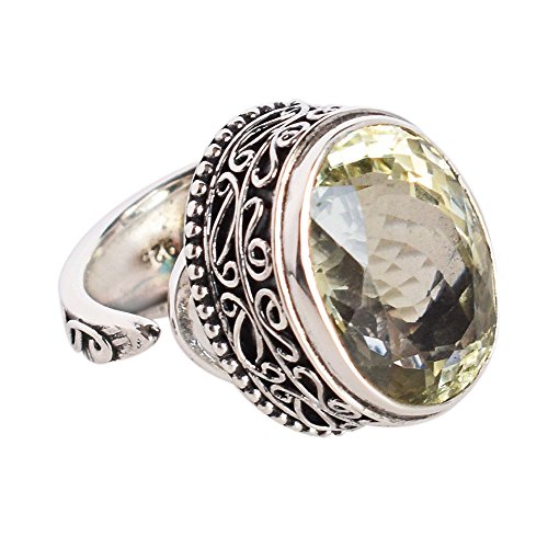 Bague améthyste verte en argent sterling 925, le cadeau idéal pour elle