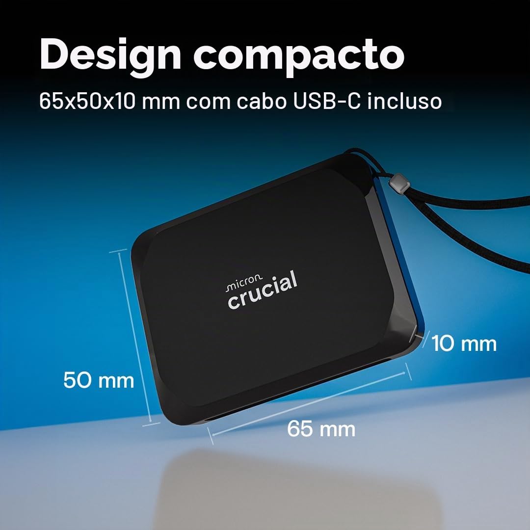 Crucial X9 4TB ポータブルSSD 本体 Crucial SSD portátil X9 de 4 TB, até 1050 MB/s, USB 3.2 USB-C, unidade