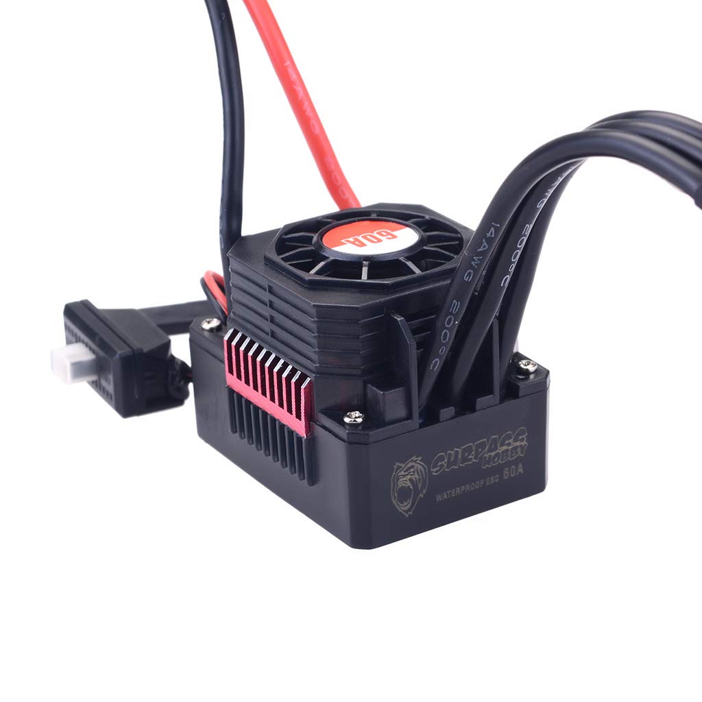 DollaTek Regolatore di velocità elettronico ESC senza spazzole 60A impermeabile per auto RC 1/10