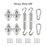 Práctico kit de vela de parasol: El kit de hardware completo de vela de parasol de alta resistencia es fácil de usar y es perfecto para la mayoría de los tipos de vela de sombra para colgar su toldo de forma segura y sencilla.