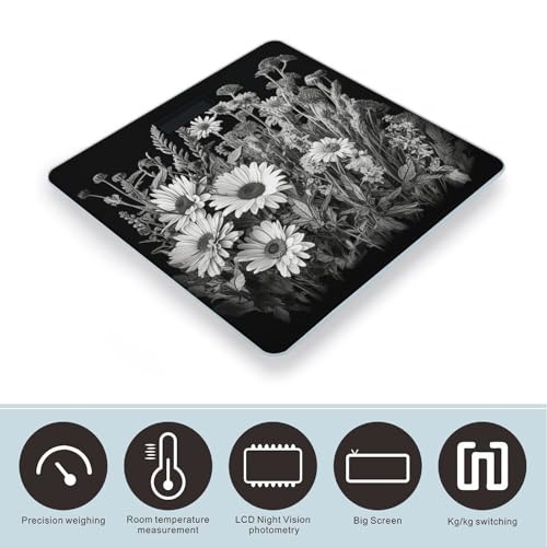 Báscula digital de baño con vidrio templado y pantalla LED miniatura 3
