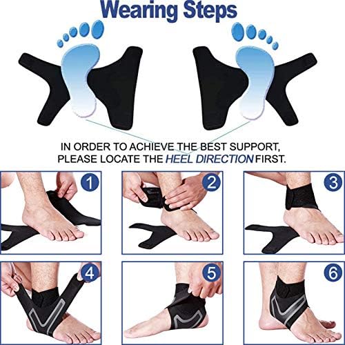 Beister 1 Pair Ankle Support Breathable Neoprene Compression Ankle Brace for Men and Women, Elastic Sprain Foot Warp for Sports Protect, Arthritis, Plantar Fasciitis, Achilles tendonitis, Recovery