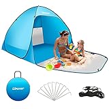 XXL Groß Strandmuschel Pop Up Zelt Strandzelt, Strandmuscheln Strand UV Schutz Baby Koffertauglich für 2 3 4 5 Personen, Wurfzelt Beach Tent für Camping Garten Familien mit Tragetasche