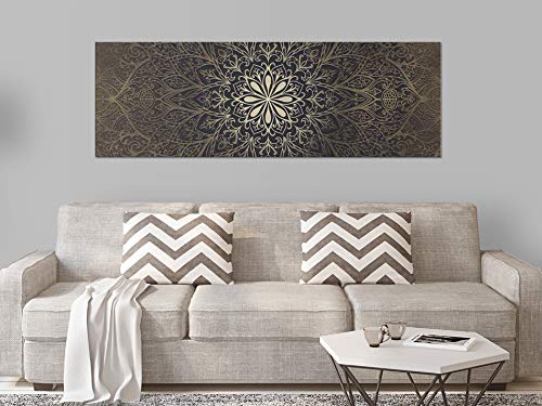 artgeist Acoustic Canvas Wall Art Print Mandala 47x16 in - 1pcs Picture with Acoustic Foam Sound Print Artwork Room Acoustics Soundproofing Orient Zen f-A-0491-b-b
