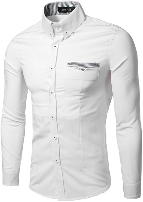 Amazon 長い袖と Marchy メンズ シャツ ホワイト事務服 Tシャツ カットソー 通販