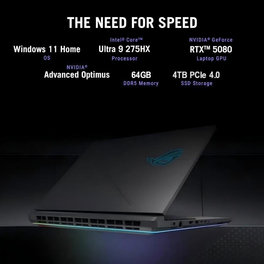 Image of ASUS 2025 ROG Strix G18 Gaming Laptop, Intel 24-Core Ultra 9 275HX(Up to 5.4 GHz), NVIDIA RTX 5080 16GB GDDR7, 18 inch 240Hz 3ms 2.5K Screen, 64GB DDR5, 4TB SSD, Wi-Fi 7, Windows 11 Pro, Accessory Kit