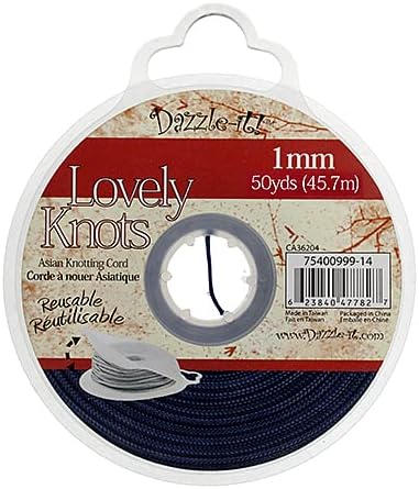 Dazzle-It! Lovely Knots - Asian Knotting Cord 1mm Thick - Navy Blue (50 Yards On Bobbin)