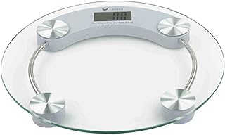 Home Basics Glass Bathroom Scale Round, No Size, Clear