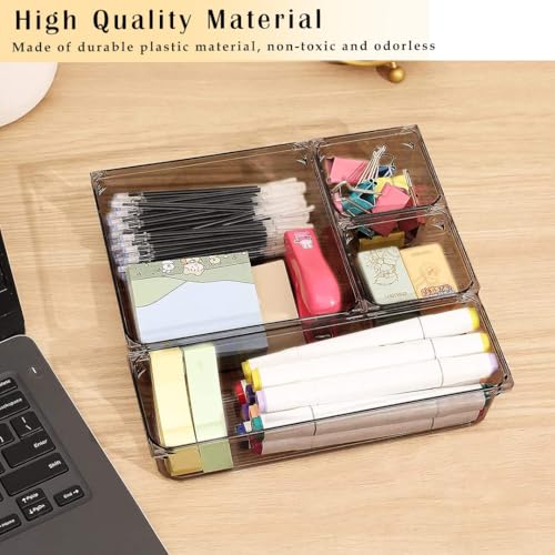 Image of TONY STARK 20-Piece Unbreakable /Non scratchable Drawer Organizer Set|Multi-Purpose Storage & Divider Trays in 4 Sizes|Dressing Table & Cosmetic Organizer|Kitchen, Office, Bathroom & Bedroom (Black)