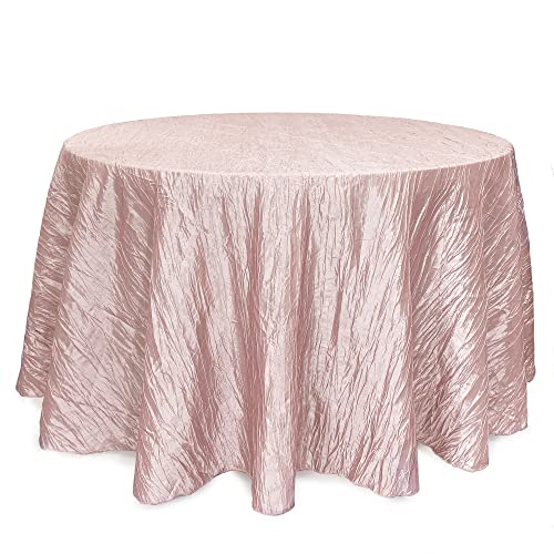 Your Chair Covers - 120 Inch Round Crinkle Taffeta Tablecloth - Blush, Crushed Shiny Dining Table Cloth For Wedding Party Birthday Baby Bridal Shower #TOP4