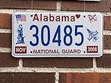 Unidades muy limitadas Desconocido Matrícula Decorativa Americana (Estados Unidos) Original Estado de Alabama Retirada de la Circulación Año 2008 National Guard Guardia Nacional