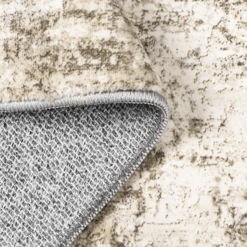 Area Rugs 9x12 Living Room: Large Modern Abstract Washable Rug Soft Indoor Anti Slip Carpet for Under Dining Table Bedroom Nursery Home Office Brown