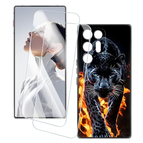 OAGELIM 2�Z�b�g �X�N���[���v���e�N�^�[ + �P�[�X ZTE Nubia Red Magic 11 Air Trace 5G (6.85 �C���`) �Ƃ̌݊������� �A�[�e�B�X�e�B�b�N�J�X�^���v�����g�J�o�[�Ƌ����K���X�t�B���� �X�N���b�`�h�~ (�`