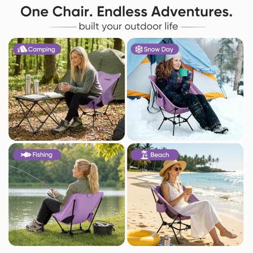 Spanspace Violet Ultralight Camping Chair for Adults, 350 lb Load Capacity - Image 6