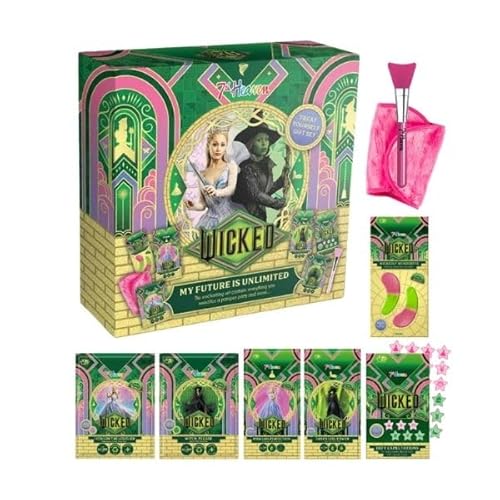 Wicked Gift Set (Contains 2x Face Masks, 2x Sheet Mask, 24x Spot Patches, Under Eye Hydrogel Patches, Applicator & Cleansing Cloth) - Genuine 7th Heaven Skincare & Wicked Merchandise